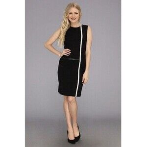 Calvin Klein Dropwaist Midi Sheath Dress Black Career Sz 14